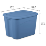 Large Storage Bin, 18 Gallon Durable Plastic Storage Tote with Snap-on Lid, Light Blue, 8 Pack (Shipment from Walmart) - Image 3