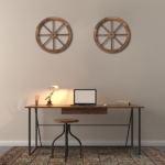 [Same Code 95885929]2pcs 24-Inch Old Western Style Garden Art Wall Decor Wooden Wagon Wheel Brown - Image 15