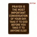 CIFbuy Vintage Prayer Quote Metal Sign 8x12 Inch, Inspirational Religious Wall Art, Waterproof Rustproof 2D Flat Plaque Home Decor TikTok, TikTok, Art Self-pickup Logiopics - Image 4