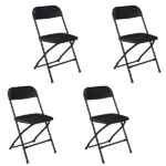 Replace 8542051 4pcs Injection Molding Classic Garden Plastic Folding Chair Black