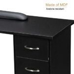 Double Edged Manicure Nail Table with Drawer Black - Image 13