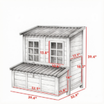39" Wooden Chicken House, Chicken Coop with Nesting Box, Pull-Out Tray, Waterproof Roof for 2-4 Chickens Rabbits - Image 3