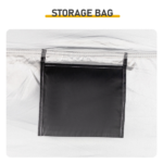 6.8x4.9FT Black Arc Bicycle Storage Shed, 210D PU Silver Coated Oxford, Black Fiberglass Frame, Front&Side Double Doors, Inner Storage Bag & Carry Bag - Image 6