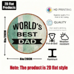 CIFbuy 1pc 2D Flat Round Sign World's Best, "" Round Sign World's Best, World's Best Dad Vintage Plaque 8x8in Father's Day TikTok, ok, temu Self-pickup Logi Dics - Image 8