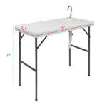 Folding Portable Fish Fillet & Hunting & Cutting Table with Sink Faucet - Image 4