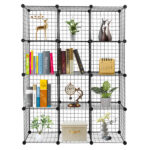 12-Cube Organizer Cube Storage Storage Shelves Wire Cube Storage Origami Shelves Metal Grid Multifunction Shelving Unit Modular Cubbies Organizer Bookcase - Image 2