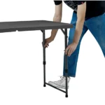 4 Foot Adjustable Height Folding Plastic Table, Black (Shipment from Walmart) - Image 3