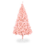 7.5 FT Hinged Christmas Tree, Artificial Pencil Christmas Tree, Unlit Artificial Christmas Pine Tree with 1075 Branch Tips and Sturdy Stand, Pink - Image 17