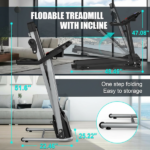 Compact Folding Treadmill for Home - 2.5HP Quiet Brushless Motor, 3-Level Incline, 7.5 MPH, Shock Absorption, Space-Saving Design for Running, Walking - Treadmill for Small Spaces & Home Use - Image 7