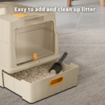 Simple drawer style white cat litter box, humanized design, does not occupy household storage space - Image 2