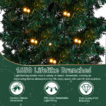 Christmas Artificial Tree Archway Decoration, Realistic PVC Holiday Tree Arch Frame for Outdoor Indoor Room Festival Party Wedding Garden, Flat Top - Image 3