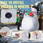 12FT Tall Lighted Christmas Inflatable Decoration, Inflatable Giant Snowman Holding Gift Boxes, Funny Blow Up Yard Decorations with Built-in LED Lights for Holiday Party Front Yard Lawn Garden Decor - Image 10