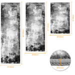 Three-piece kitchen rug set, non-slip and washable, abstract pattern kitchen hallway rug, soft and comfortable, suitable for sinks, floors, entrances, hallways and bathrooms. - Image 3