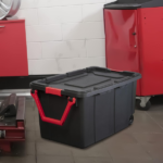 40 Gallon Durable Plastic Storage Tote with Latching Lid and Pull Handle, Black, 2 Pack (Shipment from Walmart) - Image 3