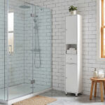 White particleboard with melamine veneer, 30*30*170cm, two doors, one drawer, one shelf, bathroom vanity - Image 10