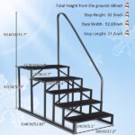 5 Step Ladder with Handrail, Swimming Pool Ladder Above Ground, 660 lb Load Capacity RV Steps with Anti-Slip Panel, Mobile Home Stairs for Reaching and Getting HighNon-eBay certified warehouse delivery - Image 2