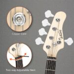 [Do Not Sell on Amazon] Gjazz Electric 5 String Bass Guitar Full Size Bag Strap Pick Connector Wrench Tool Transparent Yellow - Image 22