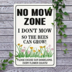 CIFbuy 1PC No Mow Zone Bee Metal Yard Sign 8x12 Inch, Humorous Pardon The Weeds We Are Feeding The Bees Floral Design Unframed Sign, Wa TikTok, TikTok, We Are Feeding The Bees Floral Design Unframed Sign Self-pickup Logiopics - Image 8