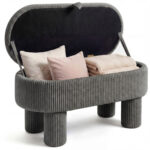 Set of 2 Dining Chair Set (Grey&Walnut), Teddy Velvet Upholstery & Plush Padded Design - Image 25
