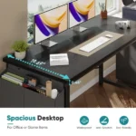 47" Computer Desk with Metal Frame, Waterproof Surface and Storage Bag – Perfect for Office Use, Black (Shipment from Walmart) - Image 3