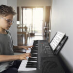 [Do Not Sell on Amazon] GEP-203 61 Key Keyboard with Piano Stand, Piano Bench, Built In Speakers, Headphone, Microphone, Music Rest, LED Screen, 3 Teaching Modes for Beginners - Image 9