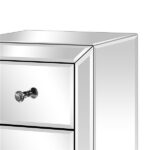 Modern and Contemporary Mirrored 3-Drawers Nightstand Bedside Table - Image 26