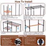 4 Tier Heavy Duty Garment Rack with 3 Hanging Rods, 463LBS Capacity Rolling Clothes Rack with Lockable 360° Wheels & Footrests,44.9x17.13x77.95in Spacious Clothing Rack for Dresses, Shirts, Coats - Image 4