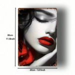 CIFbuy 1pc Red Lips Rose Metal Sign 8x12 Inch, Vintage Printed Tin Plaque Iron Wall Art, Retro Decor For Home Bar Garage Cafe Restauran TikTok, TikTok, Wall Art Self-pickup Logiopics - Image 2