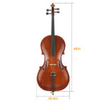 Full Side 4/4 Natural Color Spruce Panel Cello Tiger pattern process with Bag Bow Rosin Bridge Strings - Image 4