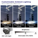 52 Inch Ceiling Fans with Lights Led Remote Control Low Profile Flush Mount for Living Room Bedroom Outdoor Patio,DC Motor,Reversible,Dimmable,Buzzer ON/Off, 3D-I3[Unable ship on weekends, TK/TEMU only for pickup, only TX10643 warehouse supports GOFO] - Image 4