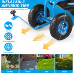 Rolling Garden Work Seat with Wheels, Gardening Stool for Planting, Garden Scooter with 360 Degree Swivel Seat & Steering Handle & Tool Tray, Blue - Image 14