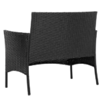 2pcs Arm Chairs 1pc Love Seat & Tempered Glass Coffee Table Rattan Sofa Set Black - Image 24