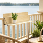 Hanging Balcony Table – Foldable Railing Bar, Fits up to 3.9 Inches, Space-Saving - Image 4