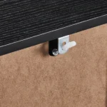 Handleless 6-Drawer Dresser with Grille Finish P2 Particleboard + MDF & Melamine Veneer + Vacuum-Formed Bedside Table 55.12*15.75*27.95in Black - Image 10