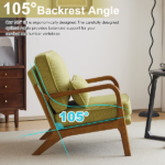 Low Arm Accent Chair - Olive Green Corduroy Upholstered Indoor Lounge Chair, Compact Single Seater with Sturdy Frame (330LBS Weight Capacity) - Image 4