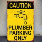 CIFbuy Vintage Plumber Parking Metal Tin Sign 8x12 Inch, Rustproof Waterproof 2D Flat Wall Art, Classic Farmhouse Home Decor TikTok, TikTok, r Self-pickup Logiopics - Image 7