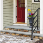 [Same Code 52168185 78675783]Handrails for Outdoor Steps, Wrought Iron Handrail Fits 1 or 3 Steps, Transitional Handrail with Installation Kit, Black - Image 10