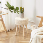 SKU:31479982 Round Ottoman Footstool Natural Seagrass Foot Stool Pouf Ottomans with Solid Wood Legs Hand Weave Hyacinth Footrest Step Stool for Living Room Balcony Garden Natural Temu - Image 2