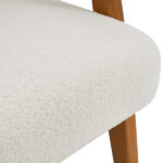 Solid Wood Armrest Teddy Velvet Simple Single Indoor Lounge Chair Backrest Creamy-White - Image 26