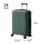 PP Trolley Case 20in 24in 28in 3PCS Suitcase Set Dark Green - Image 4