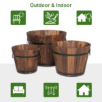 Outdoor Reinforced And Anticorrosive Wooden Pot Set Of Three(SAME AS 41101629) - Image 6
