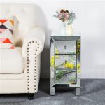 Modern and Contemporary Mirrored 3-Drawers Nightstand Bedside Table - Image 4