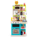 Blue Kids Corner Play Kitchen with Realistic Sounds, Lights & Steam, 95PCS Accessories Pretend Cooking Set for Ages 3+ - Image 2