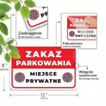 CIFbuy Vintage Metal Sign Private Property No Parking Warning Sign 8x12 Inch Red White 2D Flat Double Prohibition Symbols Waterproof De TikTok, TikTok, Self-pickup Logiopics - Image 3
