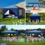 3 x 3m Two Doors & Two Windows Practical Waterproof Right-Angle Folding Tent Blue - Image 28