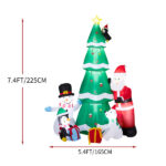 7.5FT Lighted Christmas Inflatable Decoration, Inflatable Christmas Tree with Santa and Snowman, Funny Blow Up Yard Decorations with Built-in LED Lights for Holiday Party Front Yard Lawn Garden Decor - Image 5