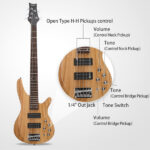 Do Not Sell on Amazon 44 Inch GIB 5 String H-H Pickup Laurel Wood Fingerboard Electric Bass Guitar with Bag and other Accessories Burlywood - Image 4