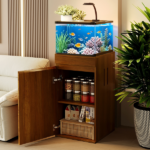 10-15 Gallon Fish Tank Stand with Storage Cabinet, Aquarium Stand with Power Outlets, 330LBS Capacity, Small Terrarium Stand Cabinet with Adjustable Shelves, Tank Stand for 16.9" L x 16.9" W Cube Terr - Image 3