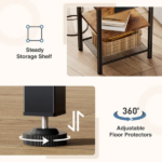 15.7" Small Side Table with Charging Station, End Table with Outlets & USB Ports, 3-Tier Adjustable Storage Nightstand for Living Room, Bedroom, Small Spaces, Brown (Shipment from Walmart) - Image 4