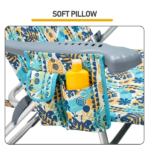 17 Inch Seat Height Beach Chair for Adults, Folding Portable Camping Chair with Headrest, Cup Holder, Side Pocket & Bottom Storage Bag, 7-Position Adjustable Aluminum Beach Chair, Heavy Duty 265 LBS Capacity, Oxford Fabric for Beach, Patio, Pool, Vintage Summer Print - Image 16